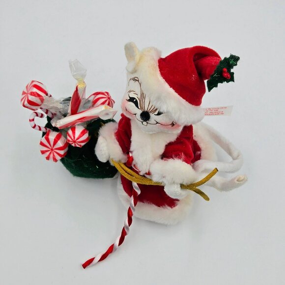 Annalee 2005 Mouse Santa Peppermint Sticks Christmas Figure Candy Read - Picture 16 of 16